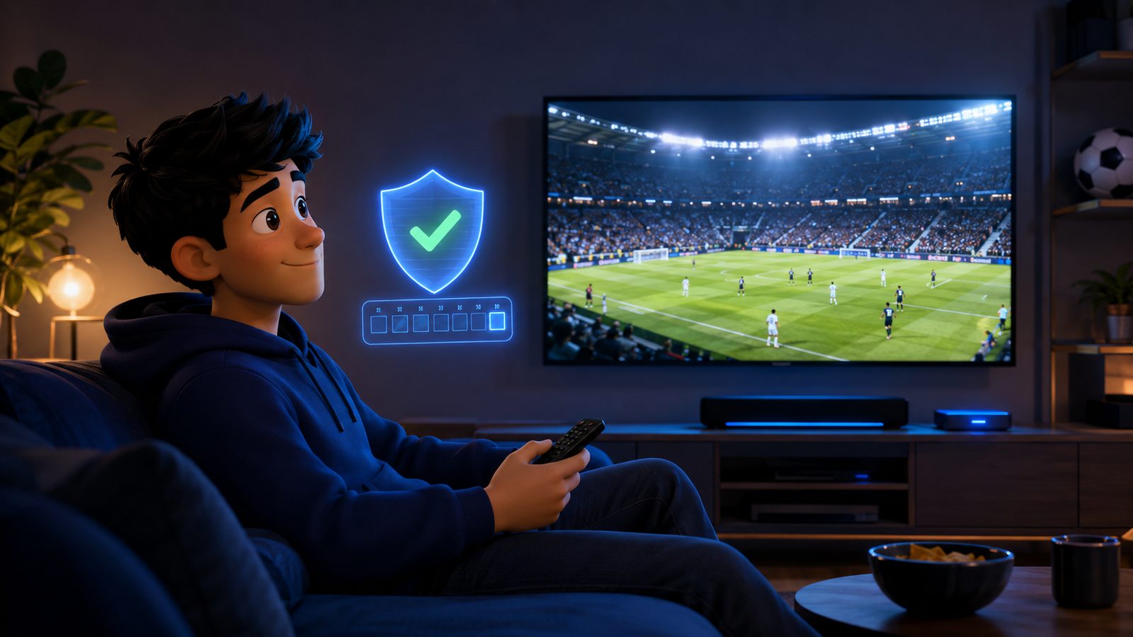 Watching live sport on an IPTV subscription backed by a money-back guarantee instead of a free trial